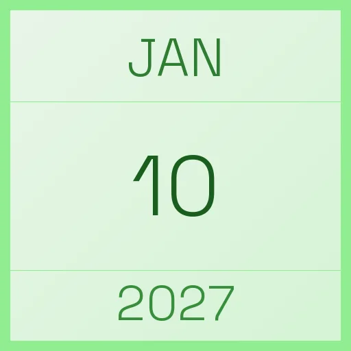 10 January 2027