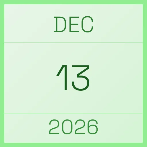13 December 2026