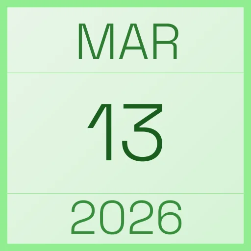 13 March 2026