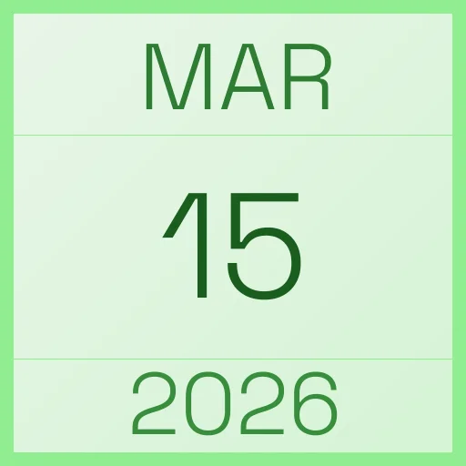 15 March 2026