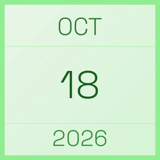 18 October 2026
