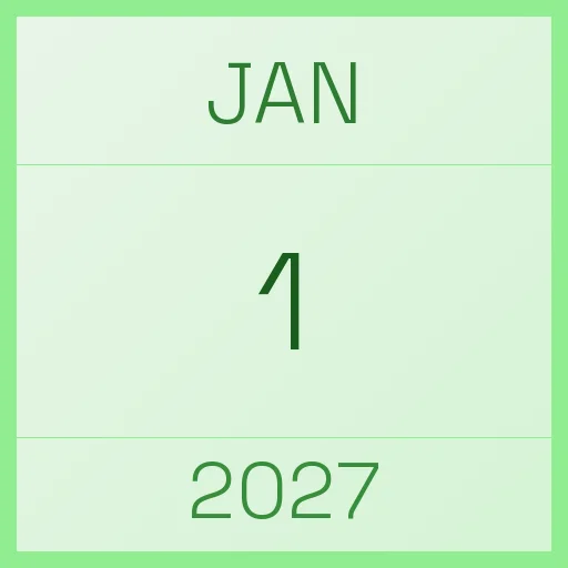  1 January 2027