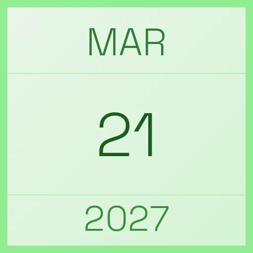 21 March 2027