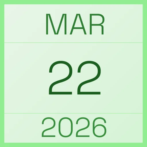 22 March 2026