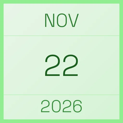 22 November 2026