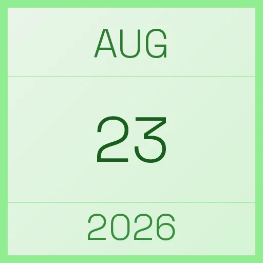 23 August 2026