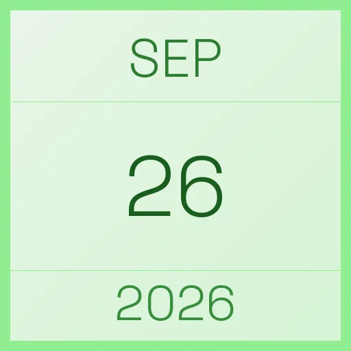 26 September 2026