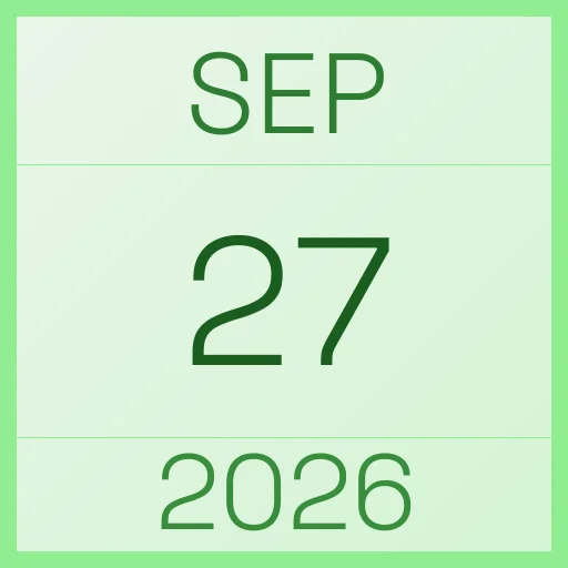 27 September 2026