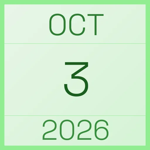  3 October 2026