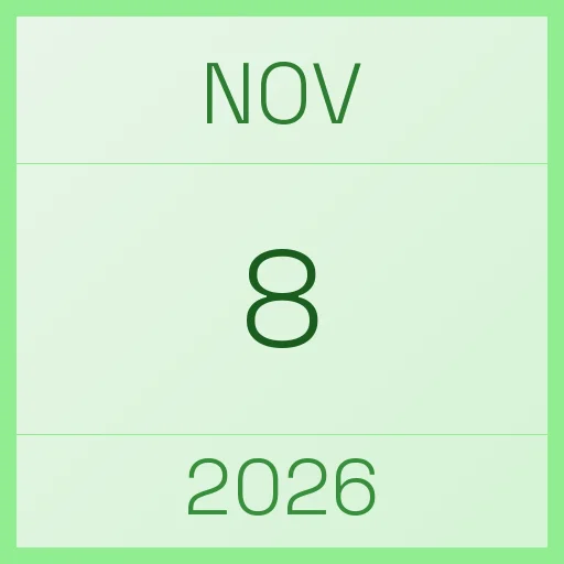  8 November 2026