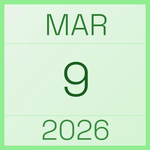 9 March 2026