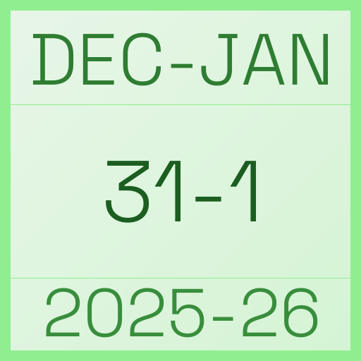 2025 New Years Double, Dec 31, 2025–Jan 1, 2026