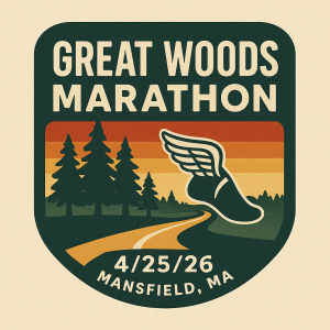 Official logo of 2026 Great Woods Marathon - marathon event in Mansfield, United States 2026