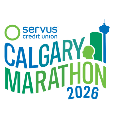 Official logo of Servus Calgary Marathon 2026 - marathon event in Calgary, Canada 2026