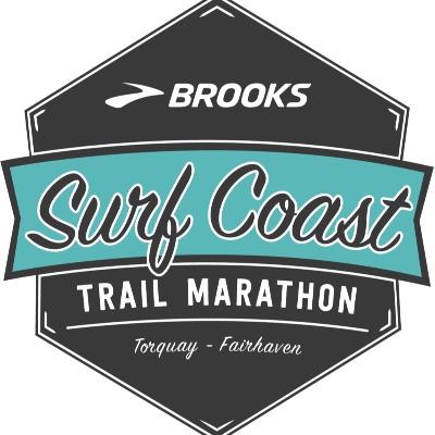Official logo of Brooks Surf Coast Trail Marathon 2026 - marathon event in Torquay, Australia 2026