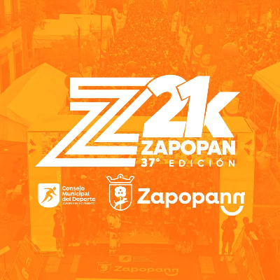 Official logo of 37th Zapopan International Half Marathon 2026 - marathon event in Zapopan, Mexico 2026
