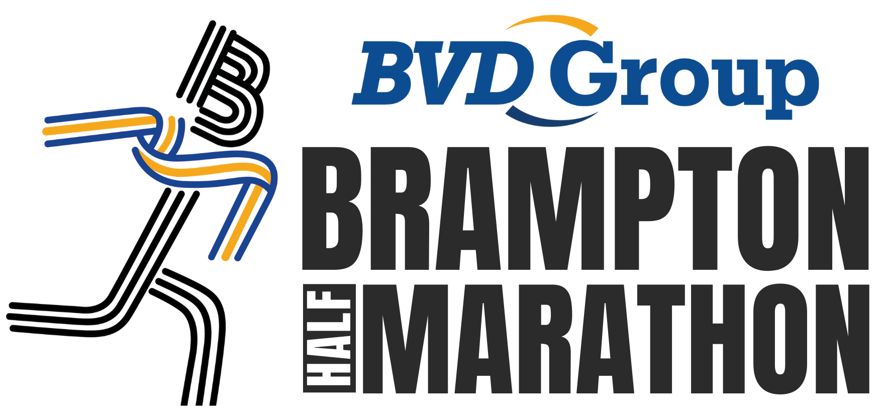 Official logo of BVD Group Brampton Half Marathon 2026 - marathon event in Brampton, Canada 2026