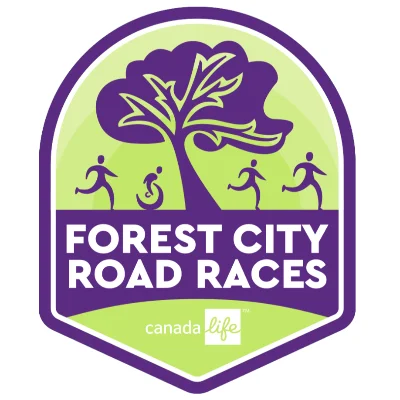 Official logo of Forest City Road Races 2026 - marathon event in London, Canada 2026